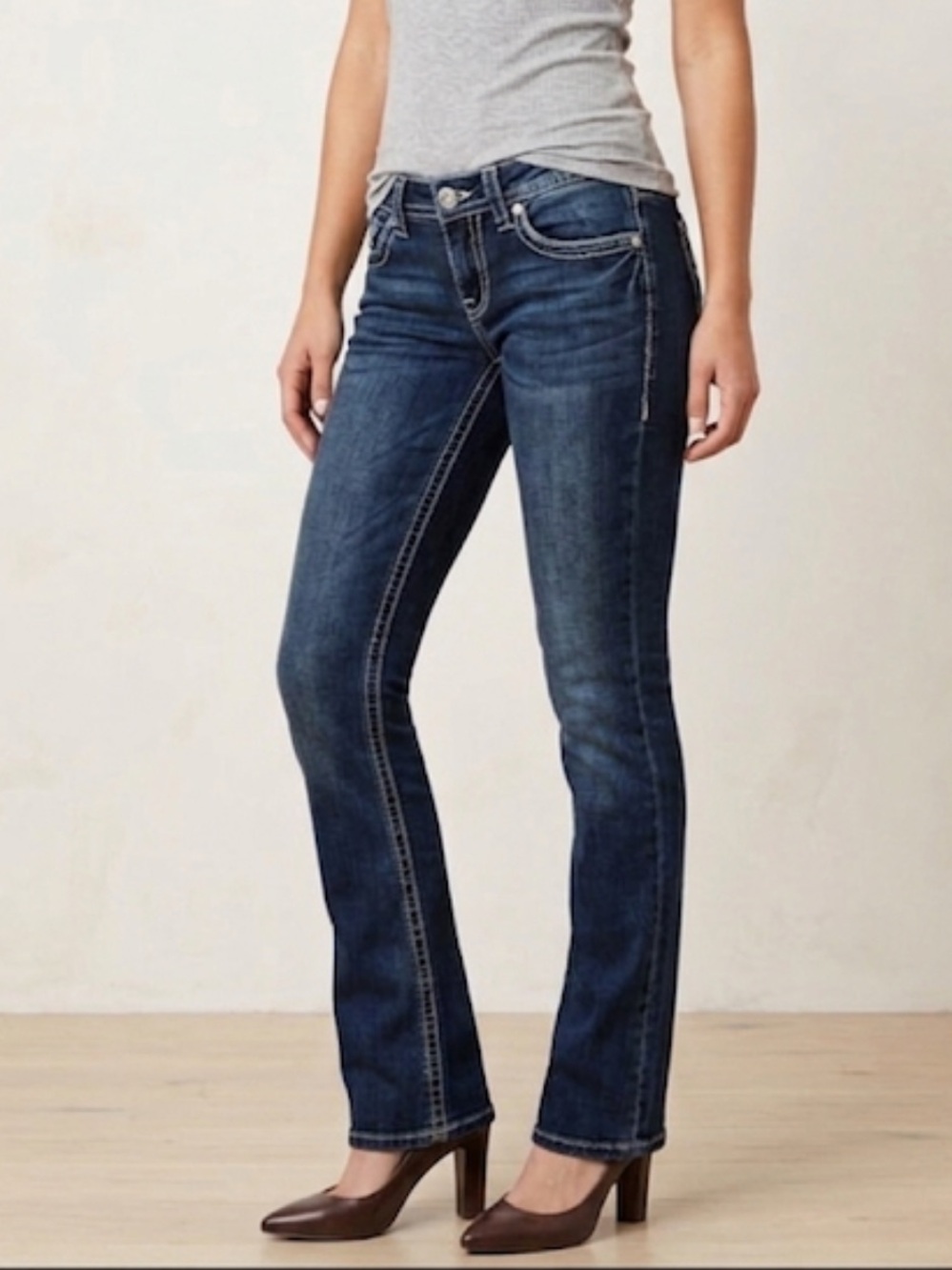 Silver Aiko Baby Boot Cut Dark Wash Jeans